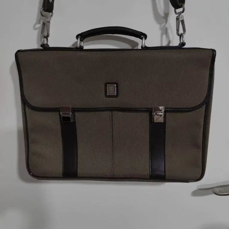 [BUNJANG] Daks Leather Canvas Briefcase / 닥스 가죽 캔버스 패브릭 브리프케이스 서류가방