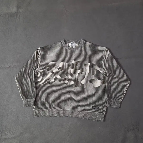 [BUNJANG] Critic Gothic Logo Knit XL Dark Grey / 크리틱 고스 로고 니트 XL 다크그레이
