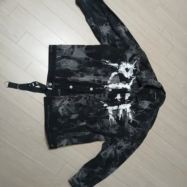[BUNJANG] Street Denim Jacket Tie-Dye Pattern / [스트릿] 데님 자켓 타이 다이 패턴