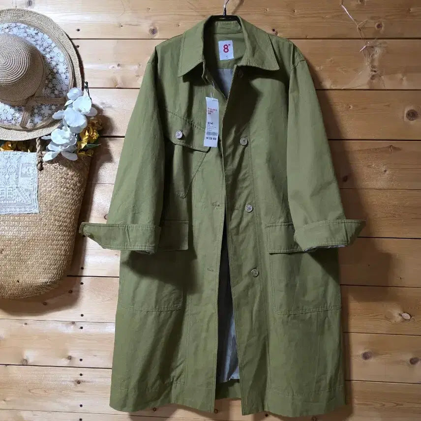 [BUNJANG] 8 Seconds Khaki Cotton Blend Coat / 8 세컨즈.  코트