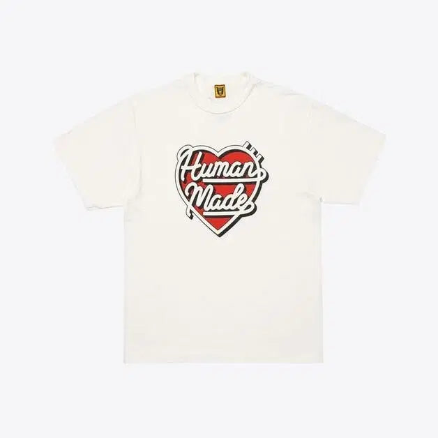 [BUNJANG] Human Made Heart Logo T-Shirt White / 휴먼메이드 하트 로고 반팔티 화이트