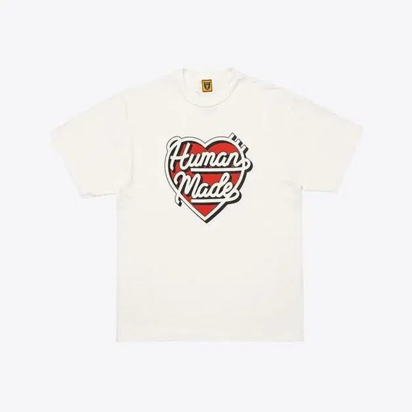 [BUNJANG] Human Made Heart Logo T-Shirt White / 휴먼메이드 하트 로고 반팔티 화이트