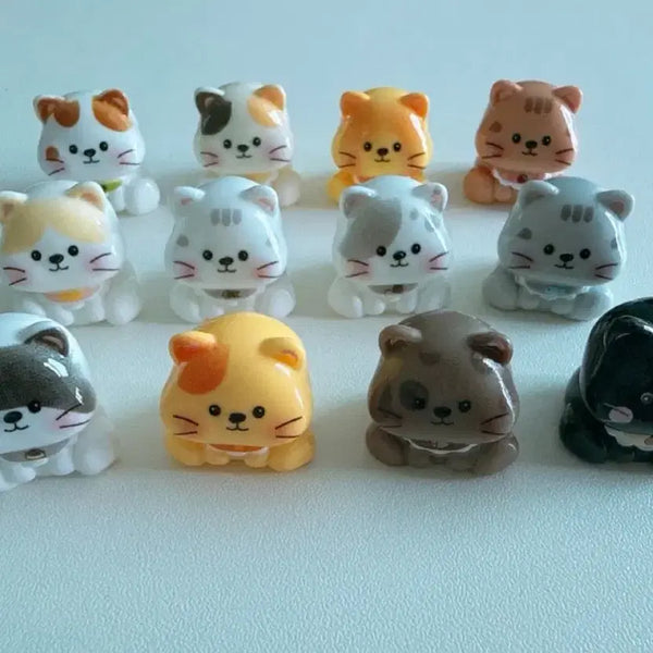 [BUNJANG] Ceramic Cat Figurines Set (12 Types) / 도자기 고양이 피규어 12종 세트