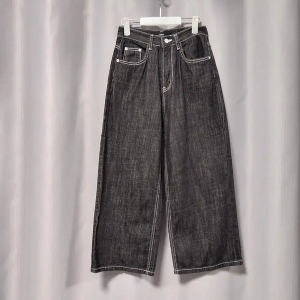 [BUNJANG] Wide Black Denim Jeans / 와이드 블랙 데님