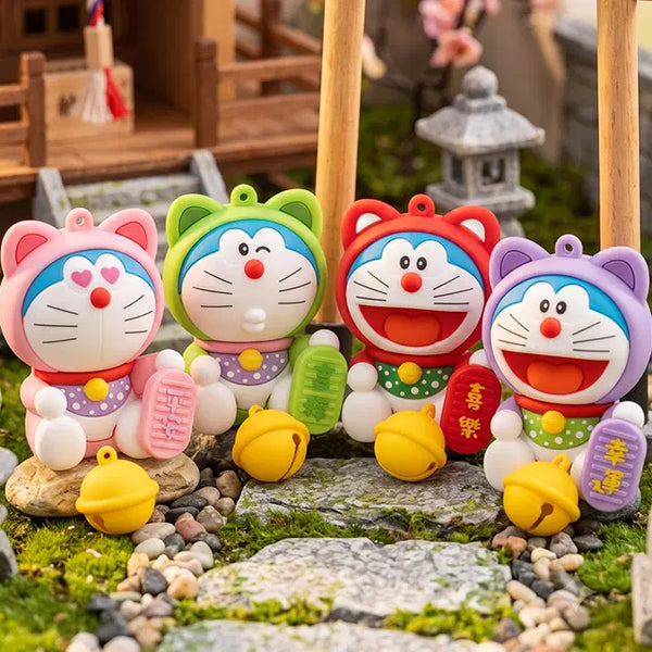 [BUNJANG] Doraemon Cat Hoodie Figure Keychain / 도라에몽 냥이 후드 피규어 키링