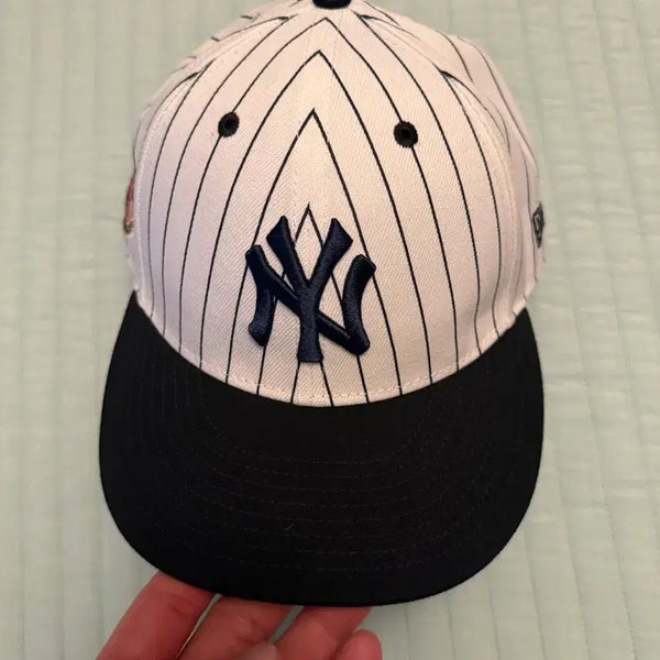 [BUNJANG] New Era New York Yankees Baseball Cap / 뉴욕 양키스 볼캡 흰색 네이비 줄무늬 ny 뉴에라