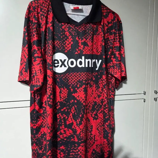 [BUNJANG] Extraordinary Python Soccer Jersey Red Black L / 엑스트라오디너리 파이썬 싸커저지