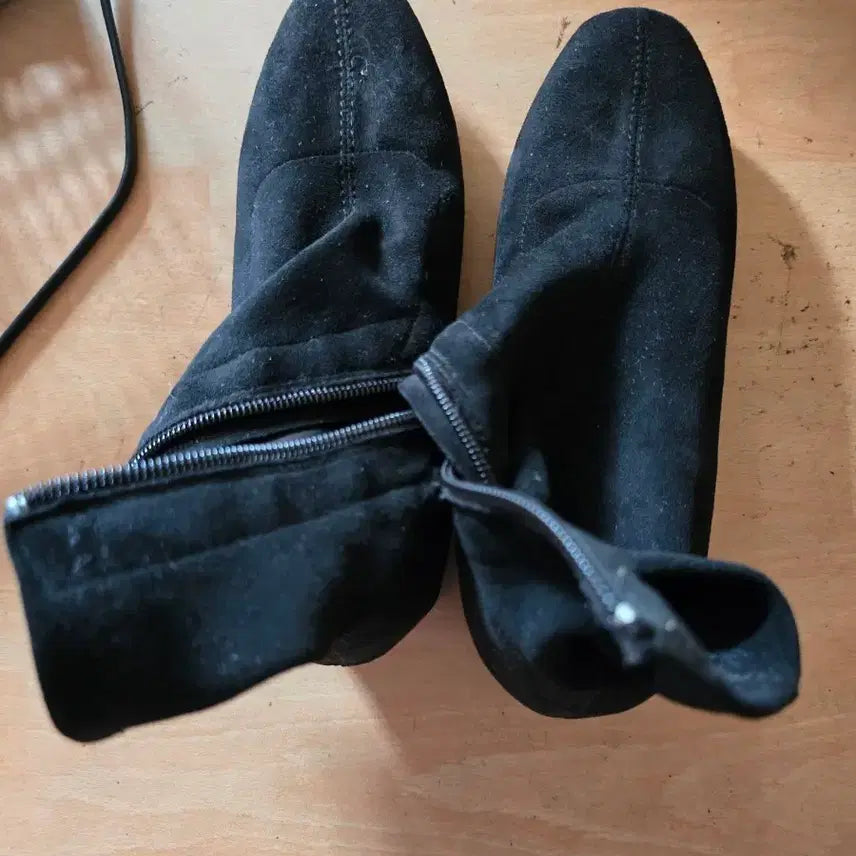 [BUNJANG] Suede Ankle Boots - Black / 스웨이드 앵클 부츠 블랙