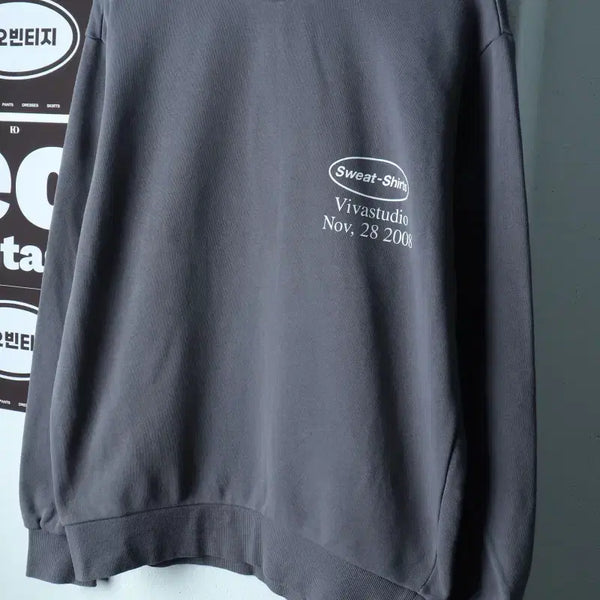 [BUNJANG] Vivastudio Sweatshirt Charcoal / (S-M) 비바스튜디오 맨투맨 티셔츠 차콜 스웻 올드스쿨-H38797