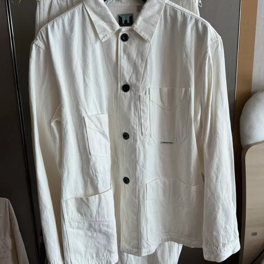 [BUNJANG] Homegrown Supply Setup White Jacket and Pants Set / HGS 홈그로운서플라이 셋업