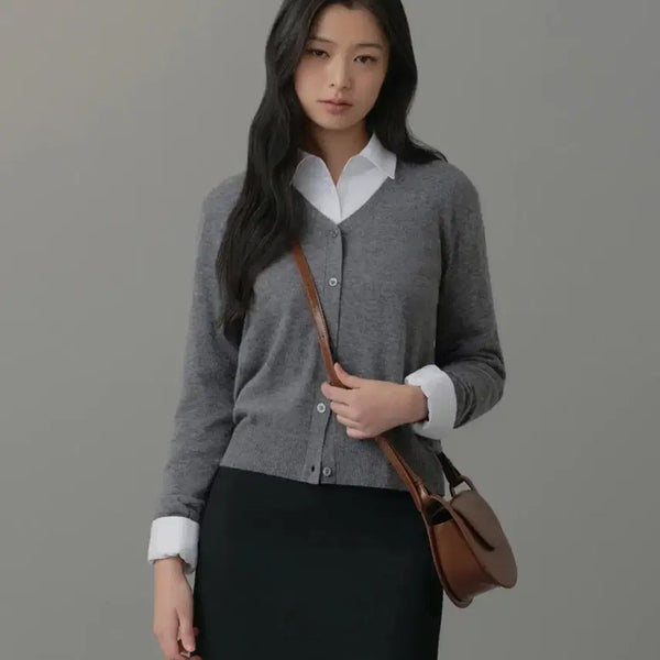 [BUNJANG] M Standard Women's Lambswool Cardigan Medium Grey / (M) 무탠다드 우먼즈 램스울 가디건 [미디엄 그레이]