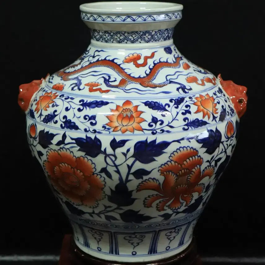 [BUNJANG] Chinese Peony Motif Vase / 중국 도자기 모란문 호 골동품 고미술품 수집품