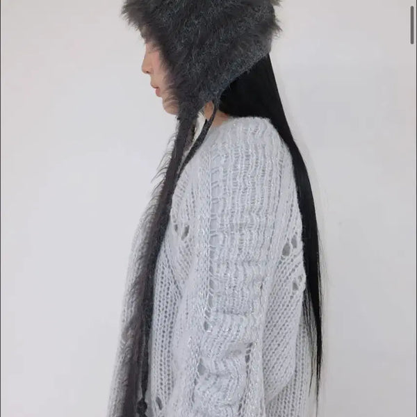 [BUNJANG] Type Service Strap Fur Hat [Charcoal] / 타입서비스 Strap Fur Hat [Charcoal]