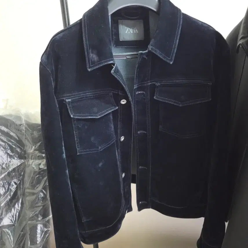 [BUNJANG] Zara Velvet Jacket / XL)자라 플록 벨벳자켓
