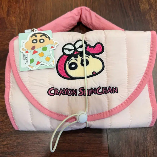 [BUNJANG] Crayon Shinchan Pink Embroidered Pouch / 짱구 파우치