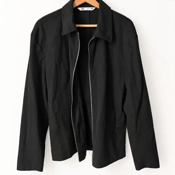 [BUNJANG] ZARA Minimal Zip-Up Work Jacket Black M / 자라/ZARA] 미니멀 집업 자켓 / 워크자켓 (블랙, M사이즈)
