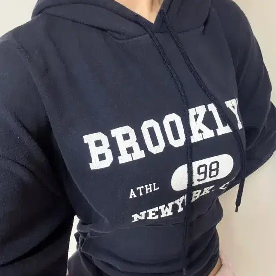 [BUNJANG] Brooklyn Hoodie Navy / (실착)네이비 브룩클린 후드티