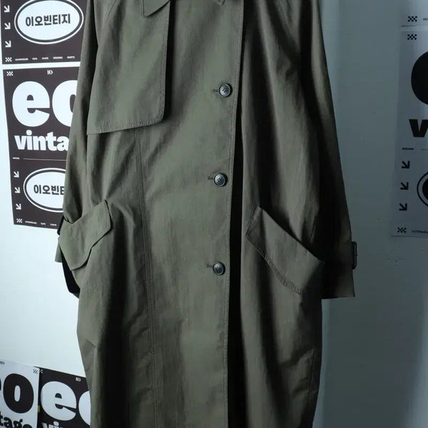 [BUNJANG] Second Floor Balmacan Nylon Coat Jacket Khaki / W(XL) 세컨플로어 코트자켓 한섬 발마칸 카키 나일론-H38852