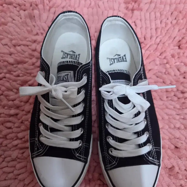 [BUNJANG] EVERLAST Black Canvas Sneakers / 깔끔한 블랙 캔버스 스니커즈