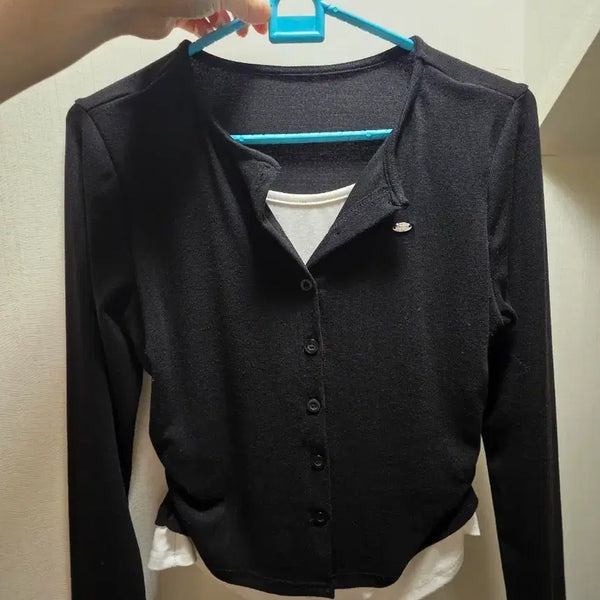 [BUNJANG] Black Layered Cardigan Set / 블랙 레이어드 가디건