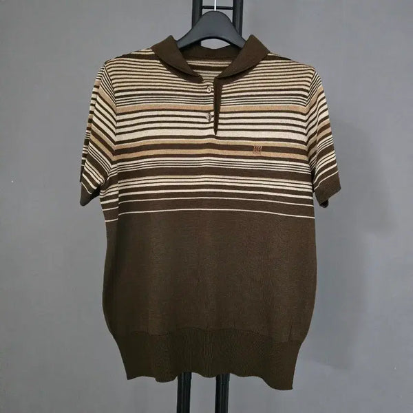 [BUNJANG] Daks Stripe Knit Polo / 닥스트라이프 니트 폴로   90