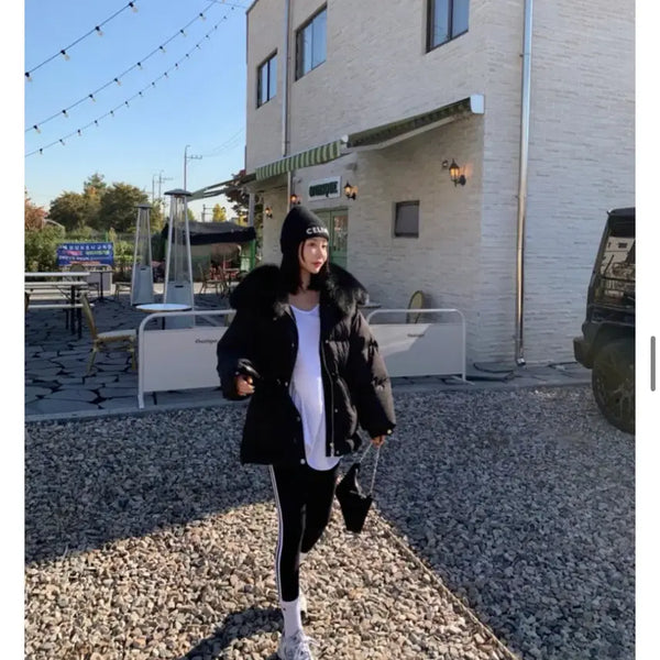 [BUNJANG] Levcity Fox Fur Padding Jacket (Black) / 레브시티 폭스퍼패딩(블랙)