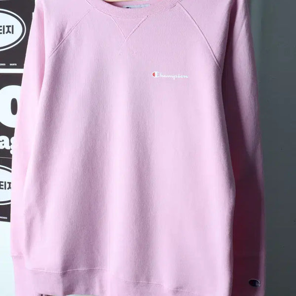 [BUNJANG] Champion Small Logo Raglan Sweatshirt Pink / W(L-2XL) 챔피온 맨투맨 티셔츠 스몰로고 나그랑 핑크-H38896