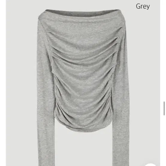 [BUNJANG] Ablley Drape Off-Shoulder Blouse (Gray) / 에이블리 드레이프 오프숄더 그레이