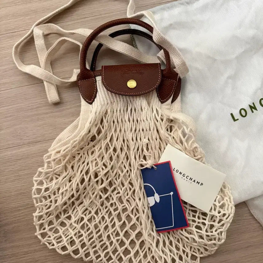 [BUNJANG] Longchamp Le Pliage Filet Net Bag - Ivory / 롱샴 르 플리아쥬 필렛 네트백 아이보리