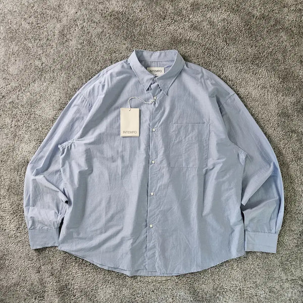 [BUNJANG] INTEMPO Blue Long Sleeve Shirt / INTEMPO 긴팔 셔츠