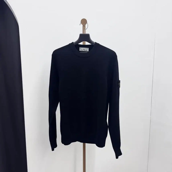 [BUNJANG] Stone Island Patch Logo Knit Black / [M] 스톤아일랜드 와펜 패치 니트 (블랙)