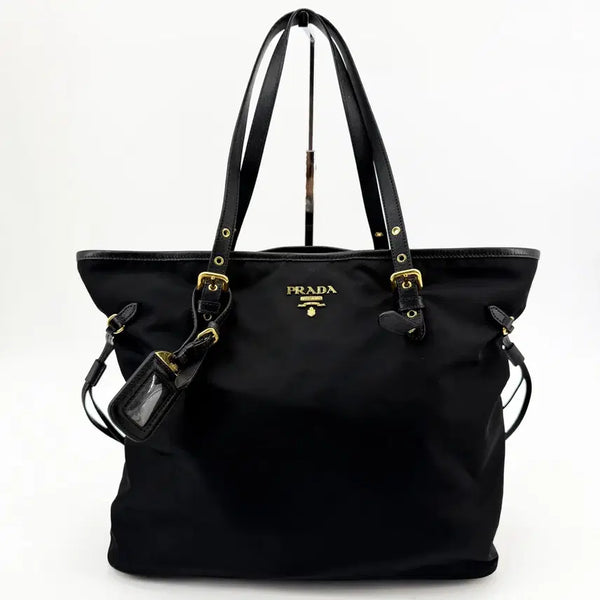 [BUNJANG] Prada Pocono Gold Tone Hardware Shoulder Bag Black / 프라다 포코노 금장 숄더백 블랙