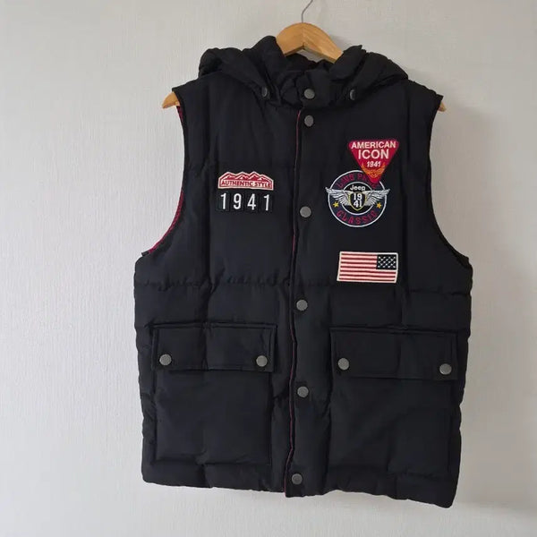 [BUNJANG] Jeep 1941 Patch Hooded Vest / 지프 1941패치 후드 베스트