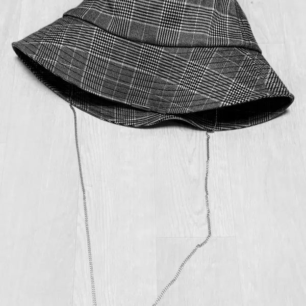 [BUNJANG] SSY Check Chain Bucket Hat / SSY 체크 체인 버킷햇 벙거지 모자