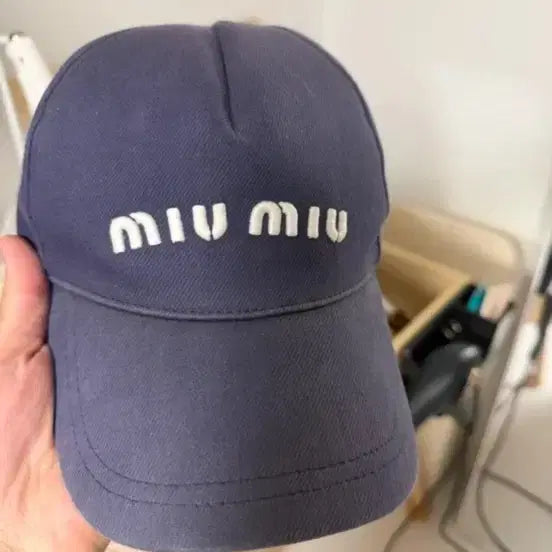 [BUNJANG] Miu Miu Navy Cotton Cap (M) / 미우미우 네이비 볼캡 M