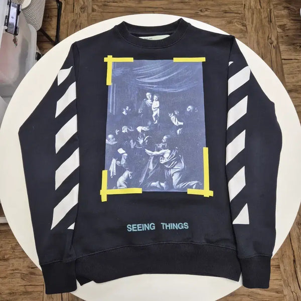 [BUNJANG] Off-White Sweatshirt (Size S-M) / 새상품급 정품 90-95 S-M 오프화이트 맨투맨
