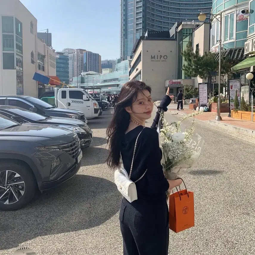 [BUNJANG] Le Plain Deep Navy Tweed Pants (Short, S) / 르플레인 딥네이비 트위드 팬츠(숏, s)