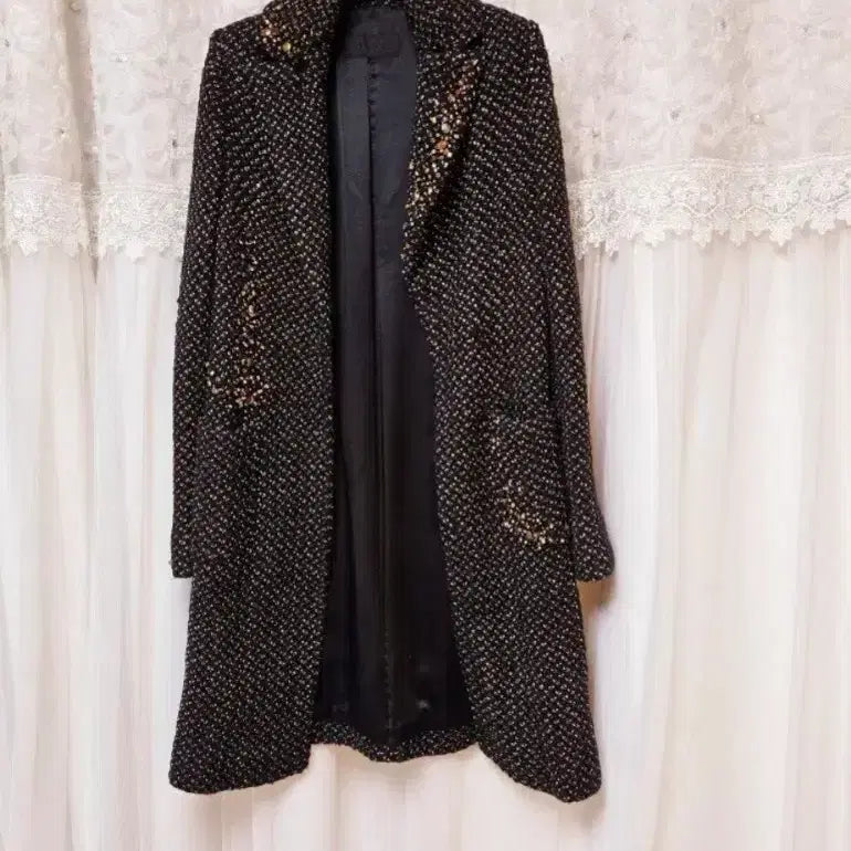 [BUNJANG] MINE Tweed Jacket with Beaded Embellishments / 한섬 MINE 마인 고급 트위드 자켓 55