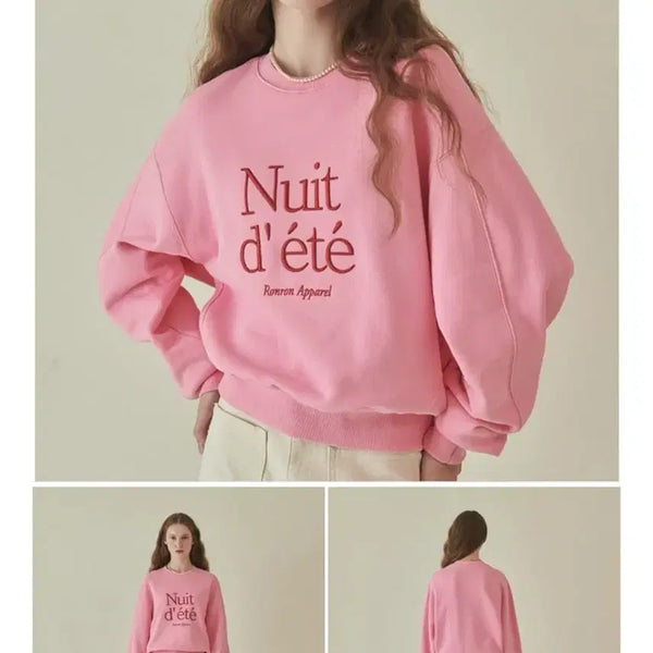 [BUNJANG] Ronron Pink Sweatshirt / ronron 론론 핑크 맨투맨