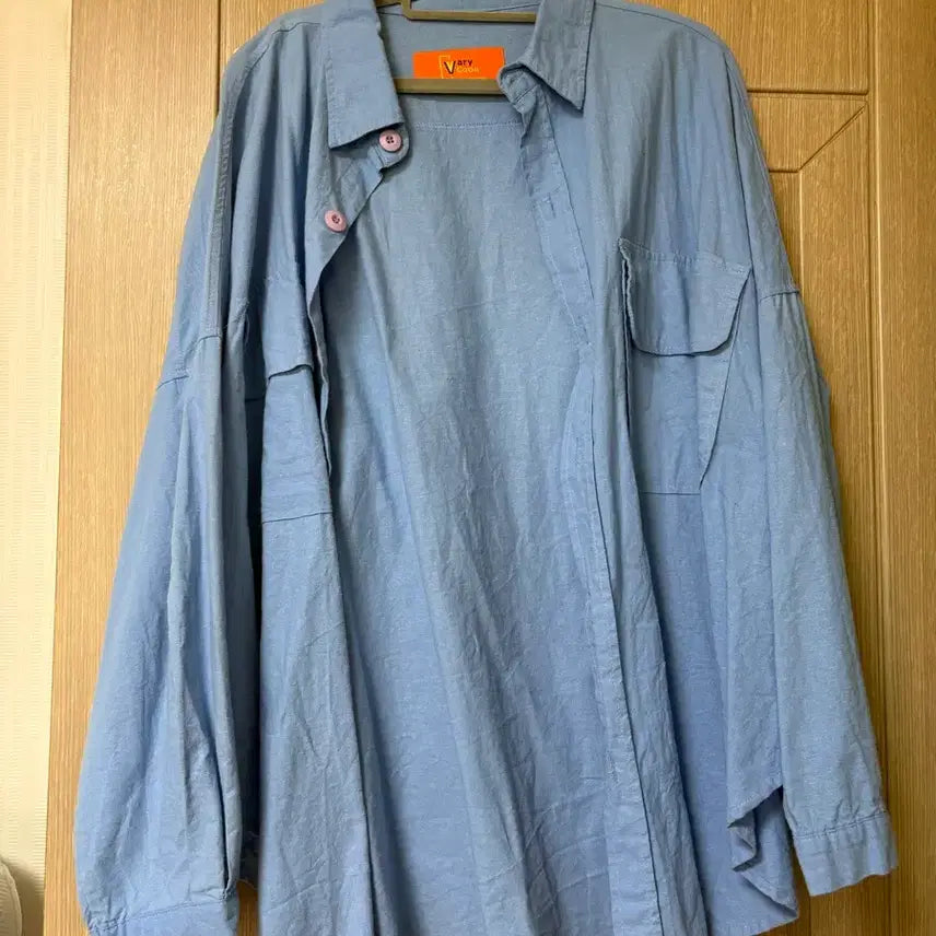 [BUNJANG] Oversized Blue Cotton Shirt / 오버핏 블루 셔츠