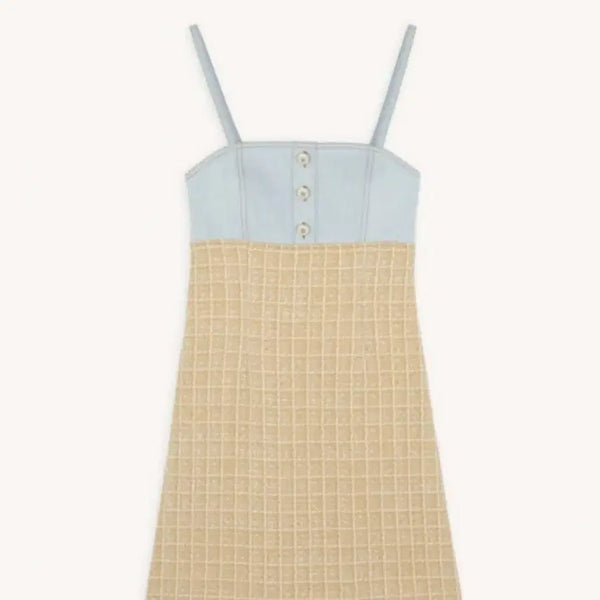 [BUNJANG] Sandro Tweed Mini Dress - Beige / 산드로 트위드 원피스 새상품