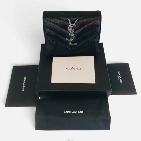 [BUNJANG] Saint Laurent Matelassé Cassandra Compact Trifold Wallet / 생로랑 403943 마틀라세 카산드라 컴팩트 3단 반지갑