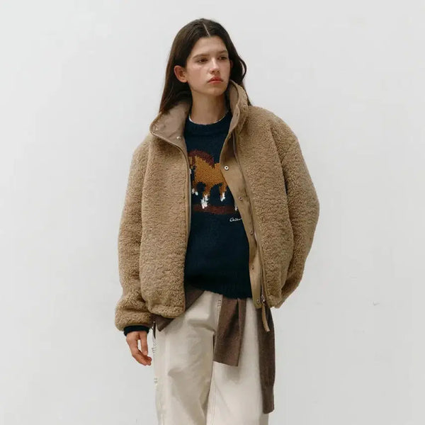[BUNJANG] Ostkaka Reversible Shearling Jumper Beige / [새상품] 오스트카카 리버시블 시어링 점퍼 베이지