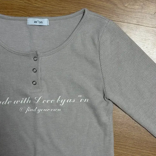 [BUNJANG] AZON PEACH T Long Sleeve T-Shirt / 애즈온 PEACH T 피치 티 롱슬리브 티셔츠
