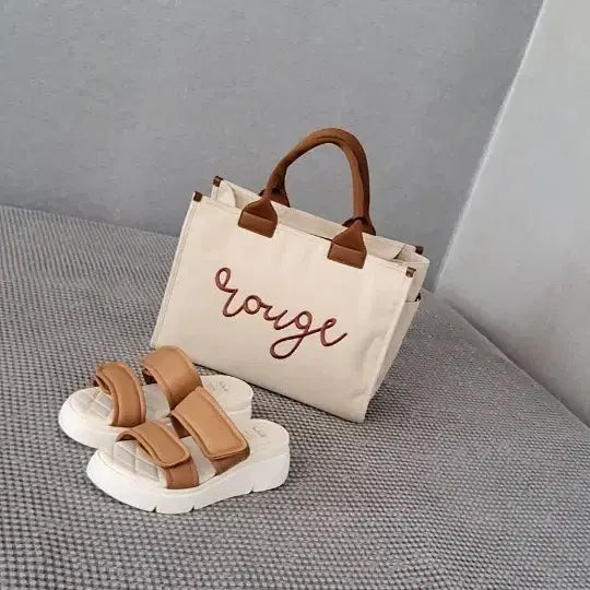[BUNJANG] Shoulder Slipper - Camel (Brown) - Size 36 (US 7-7.5) / 새상품) 숄 슬리퍼 (230 전후)