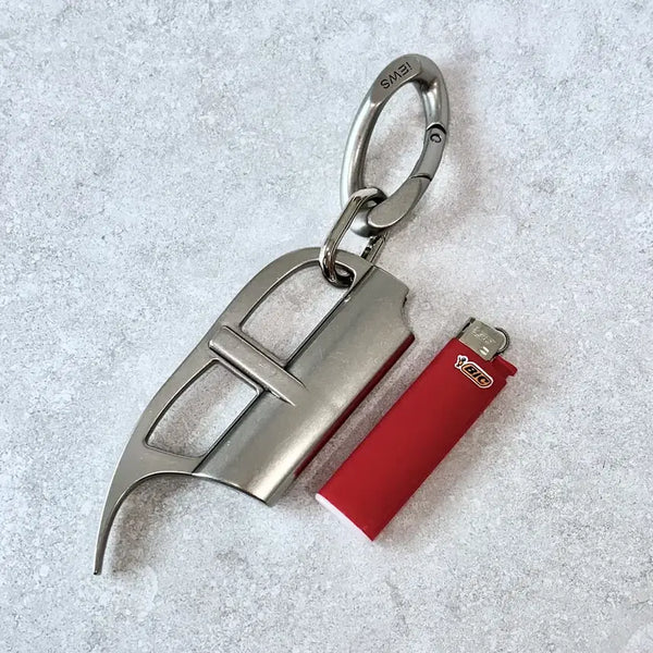 [BUNJANG] Chrome Strike Steel Lighter Case Keyring / 크롬 스트라이크 스틸 라이터케이스 키링