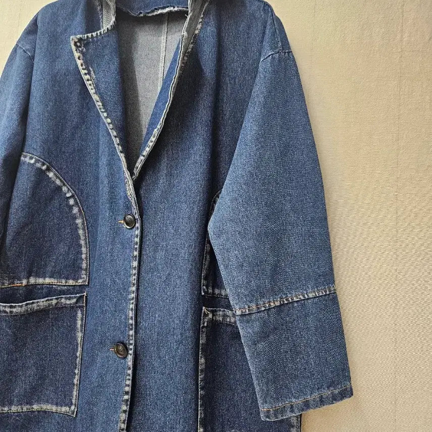 [BUNJANG] Denim Long Coat / 데님 롱코트  ~77