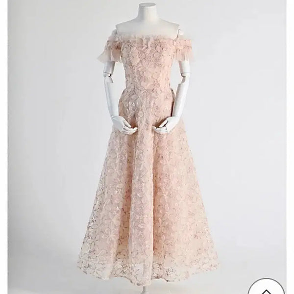 [BUNJANG] BAILEZ Flower Colored Dress (Second Part, Snap Button, Wedding Dress) / 베일즈 플라워 유색  핑크 드레스(2부, 스냅, 웨딩드레스)