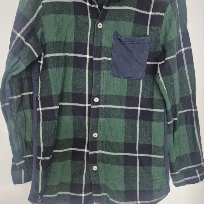 [BUNJANG] Green Check Pattern Shirt / 체크 남방 셔츠