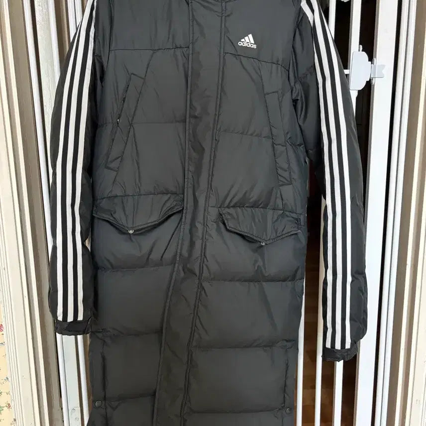 [BUNJANG] Adidas Long Padded Jacket Black S / 아디다스 롱패딩 블랙 S